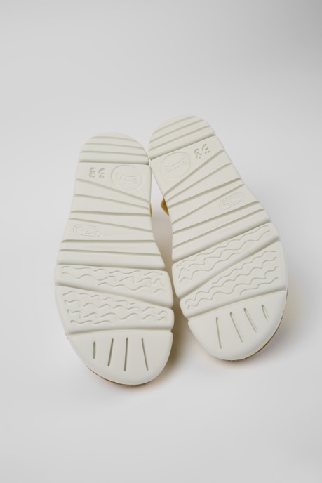 Camper AU Twins White And Yellow Leather And Textile Sandals For Women New Arrivals