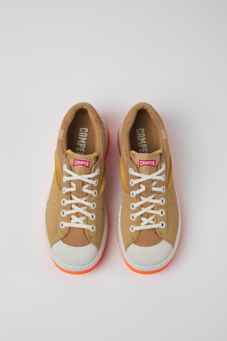 Camper AU Design Teix Beige And White Recycled Textile Shoes For Women