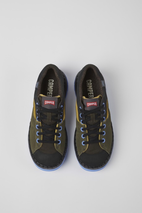 Design Teix Green And Gray Recycled Textile Shoes For Women Camper AU