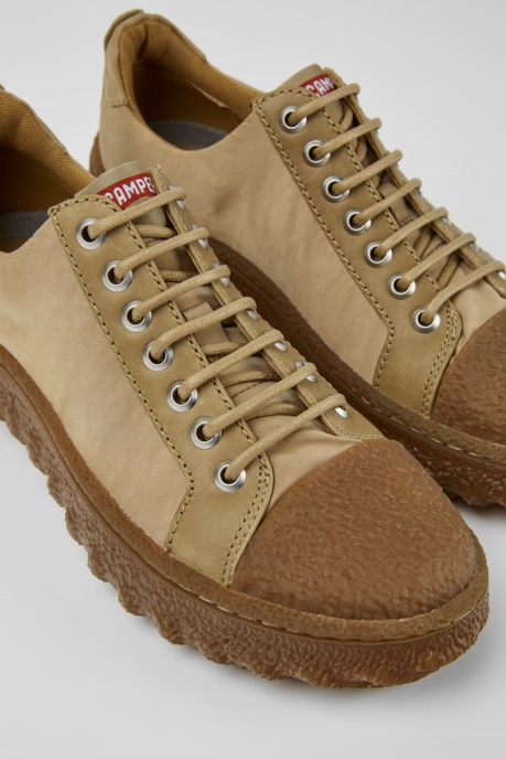 Exclusive Camper AU Ground Michelin Beige Textile And Leather Shoes For Women