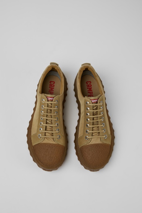Exclusive Camper AU Ground Michelin Beige Textile And Leather Shoes For Women