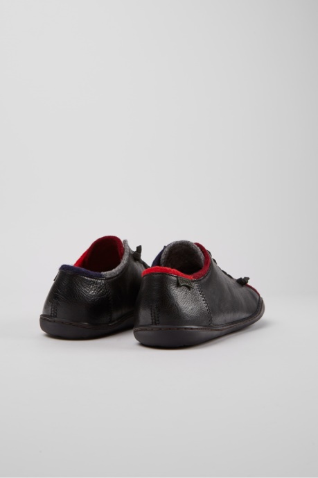 Twins Black Leather And Wool Shoes For Women Camper AU New Arrivals