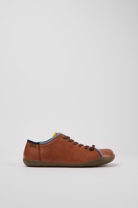 Camper AU Design Twins Brown And Blue Leather Shoes For Women