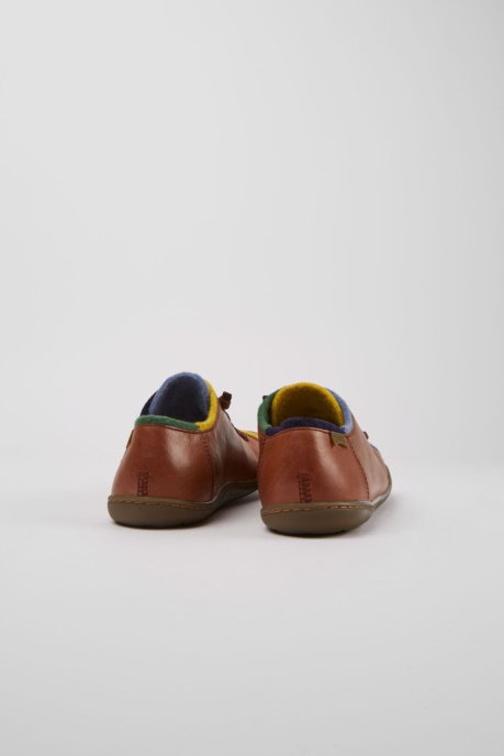 Camper AU Design Twins Brown And Blue Leather Shoes For Women