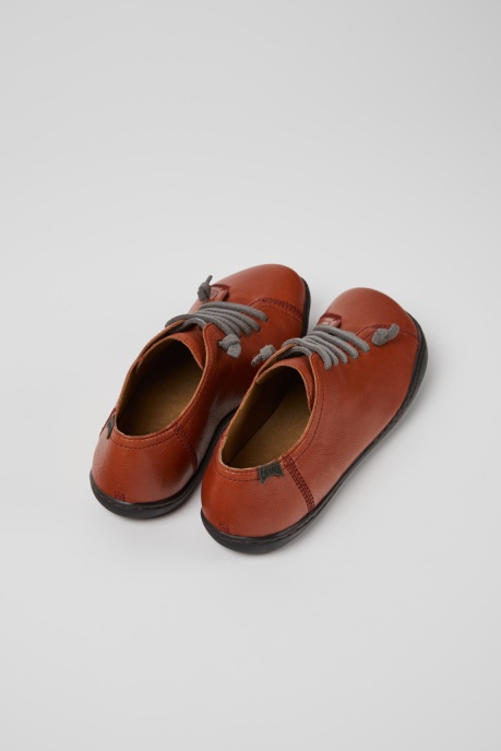 Design Peu Burgundy Leather Shoes For Women Camper AU