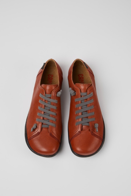 Design Peu Burgundy Leather Shoes For Women Camper AU