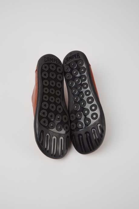 Design Peu Burgundy Leather Shoes For Women Camper AU