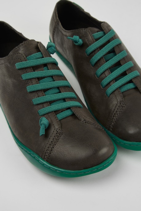 Peu Gray Leather Shoes For Women Exclusive Camper AU