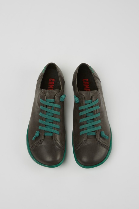 Peu Gray Leather Shoes For Women Exclusive Camper AU