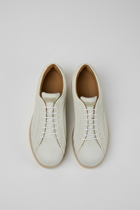 Camper AU Pelotas White Non-Dyed Leather Sneakers For Women New Arrivals