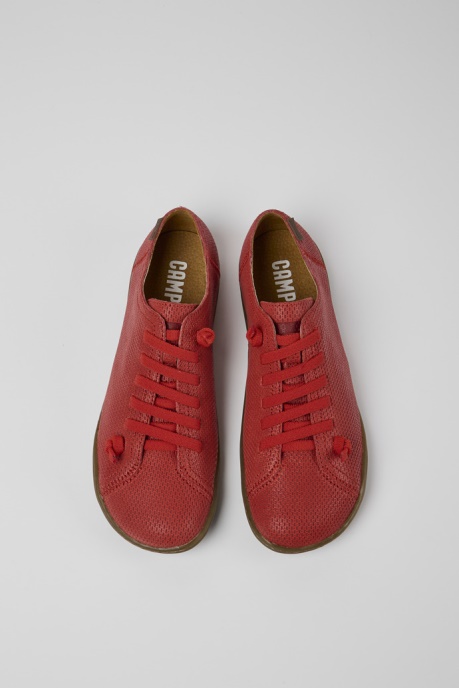 Peu Red Leather Shoes For Women Exclusive Camper AU