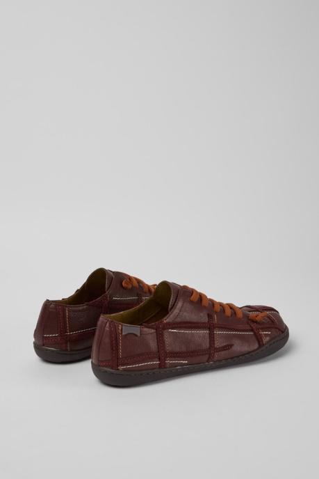 Camper AU Design Twins Burgundy Leather Shoes For Women