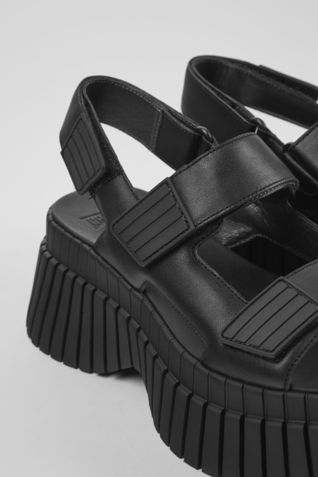 Bcn Black Leather Sandals For Women Exclusive Camper AU