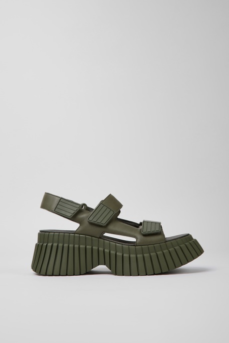 Bcn Green Leather Sandals For Women Camper AU New Arrivals