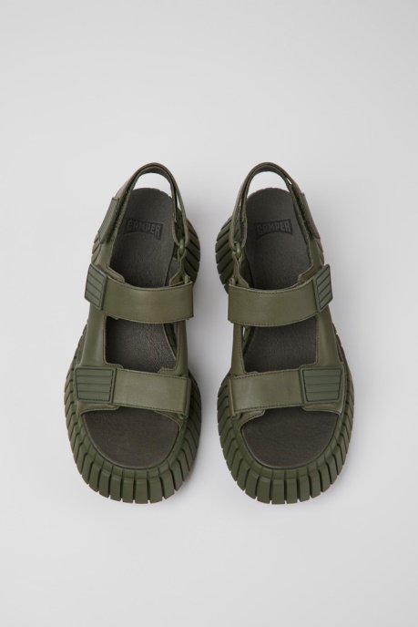Bcn Green Leather Sandals For Women Camper AU New Arrivals
