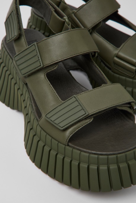 Bcn Green Leather Sandals For Women Camper AU New Arrivals