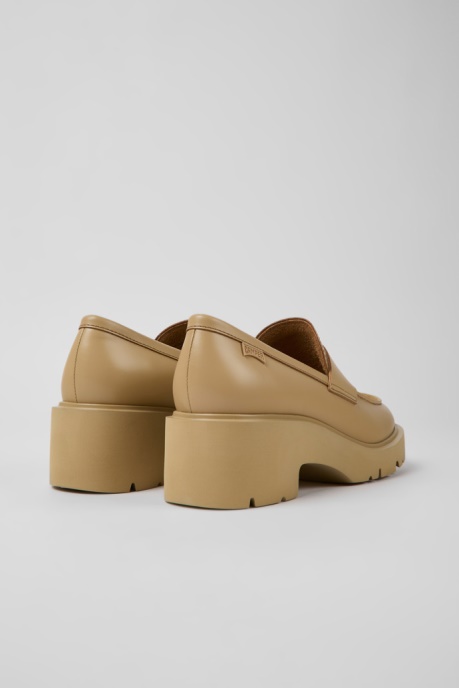 Camper AU Milah Beige Leather Loafers For Women New Arrivals