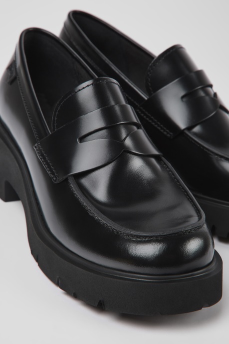 Milah Black Leather Loafers For Women Camper AU New Arrivals
