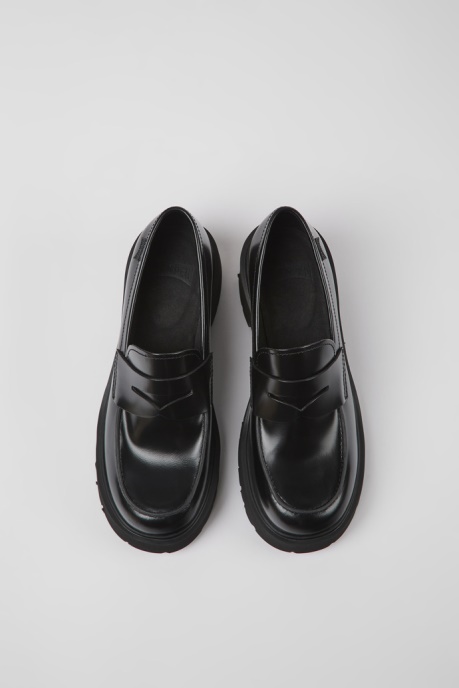 Milah Black Leather Loafers For Women Camper AU New Arrivals