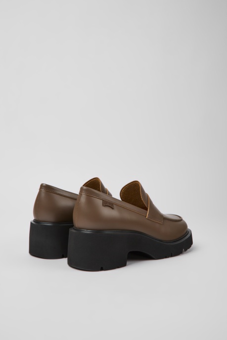 Camper AU Milah Brown Leather Loafers For Women New Arrivals