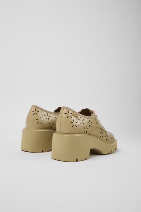 Design Milah Beige Leather Shoes For Women Camper AU