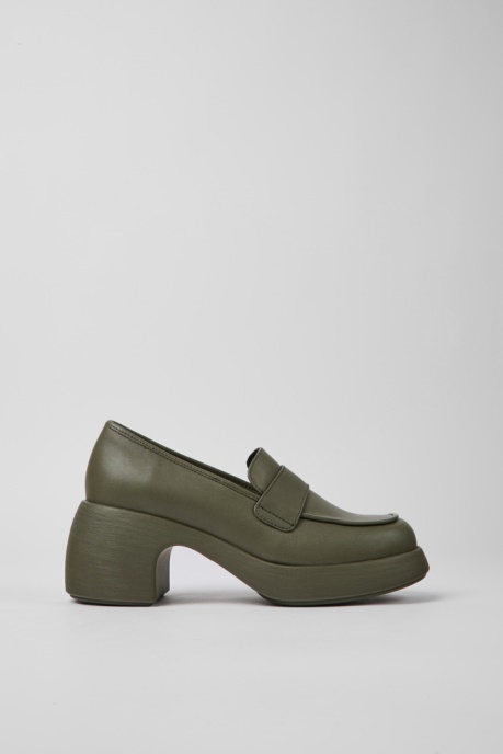 Camper AU Thelma Green Leather Shoes For Women New Arrivals