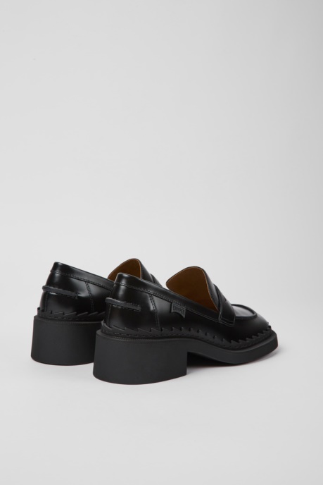 Camper AU Design Taylor Black Leather Loafers For Women