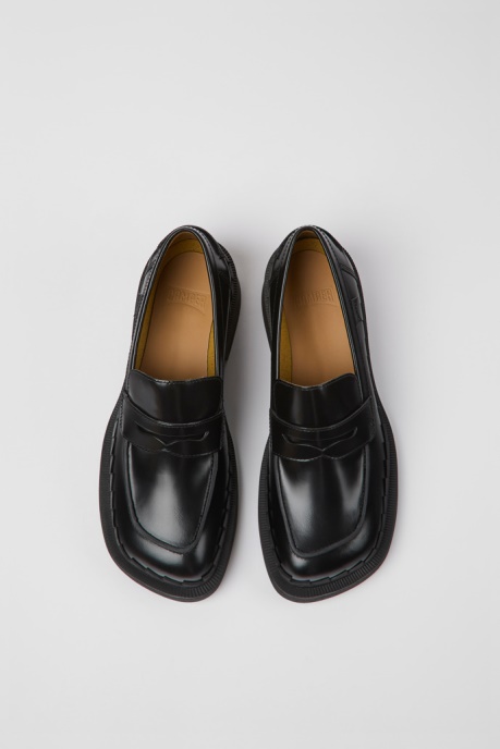 Camper AU Design Taylor Black Leather Loafers For Women