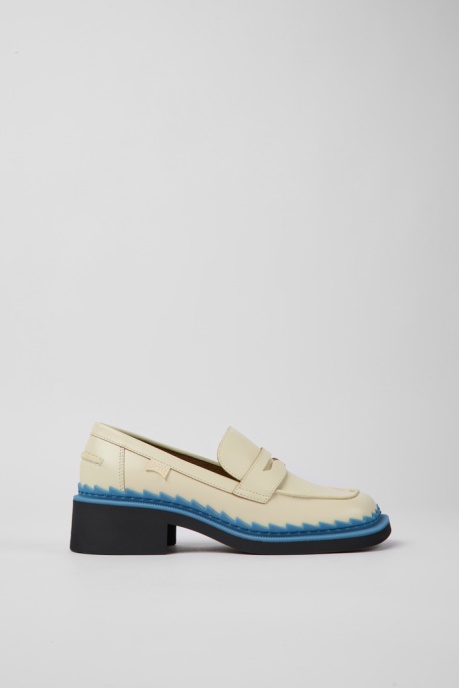 Design Taylor White And Blue Leather Loafers For Women Camper AU