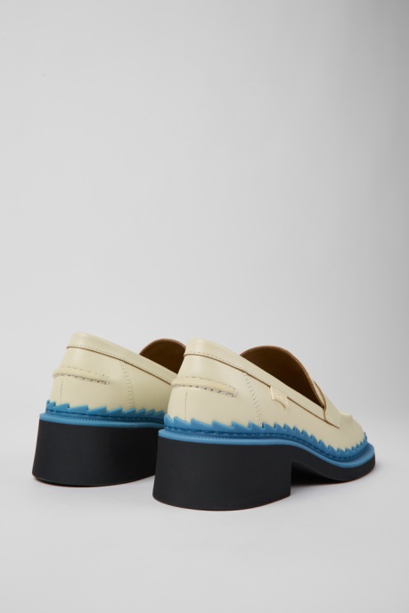 Design Taylor White And Blue Leather Loafers For Women Camper AU