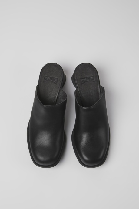 Kiara Black Leather Mules For Women Camper AU New Arrivals