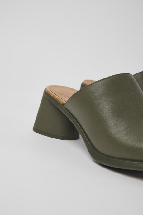Kiara Green Leather Mules For Women Camper AU New Arrivals