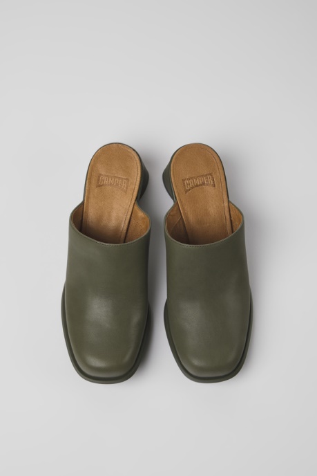 Kiara Green Leather Mules For Women Camper AU New Arrivals