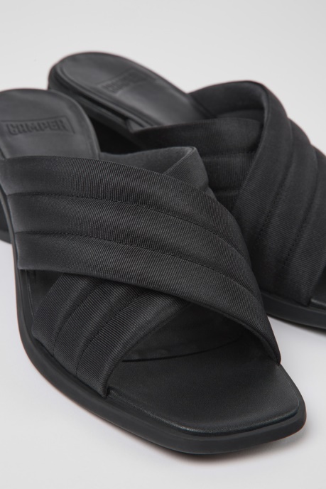 Camper AU Design Kiara Black Textile Sandals For Women