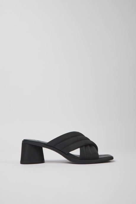 Camper AU Design Kiara Black Textile Sandals For Women