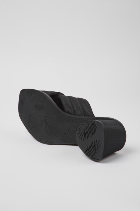 Camper AU Design Kiara Black Textile Sandals For Women