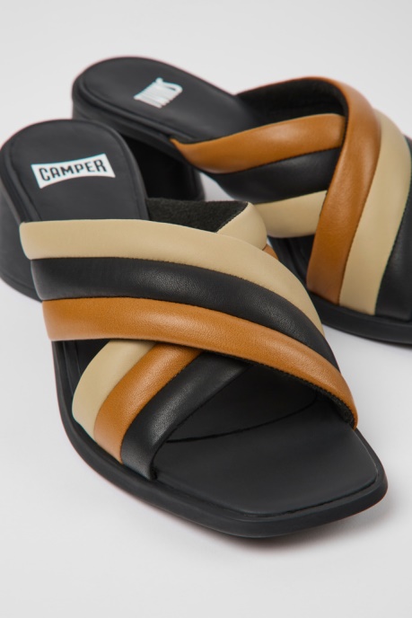 Exclusive Camper AU Twins Multicolored Leather Sandals For Women