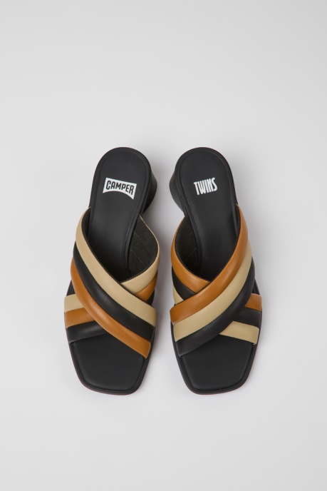 Exclusive Camper AU Twins Multicolored Leather Sandals For Women
