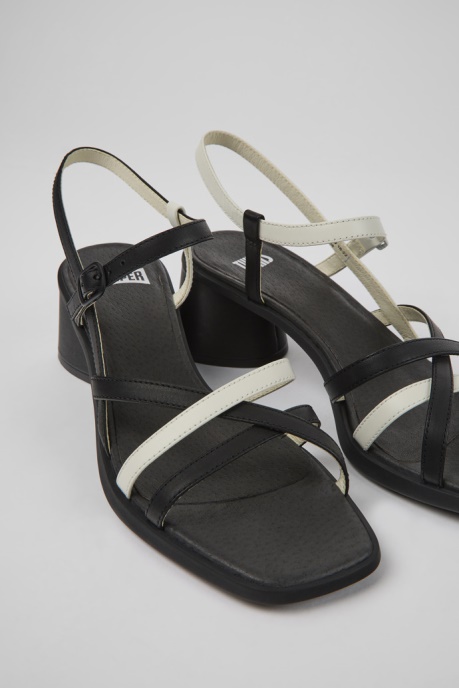 Exclusive Camper AU Twins Black And White Leather Sandals For Women