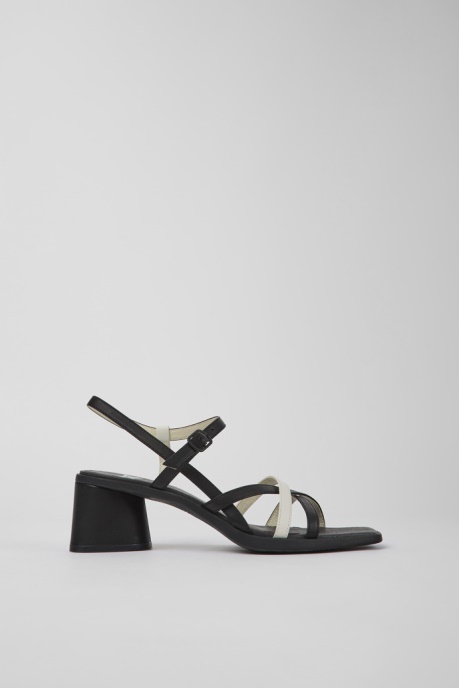 Exclusive Camper AU Twins Black And White Leather Sandals For Women