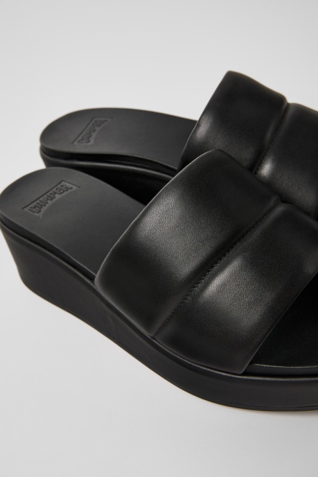 Misia Black Leather Sandals For Women Camper AU New Arrivals