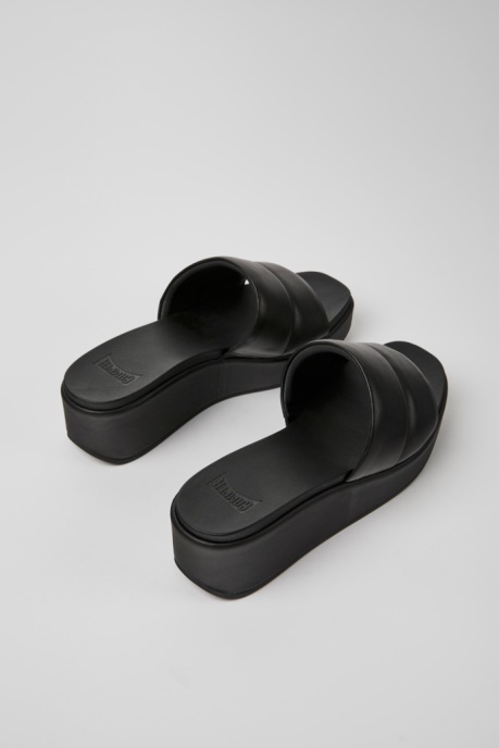 Misia Black Leather Sandals For Women Camper AU New Arrivals