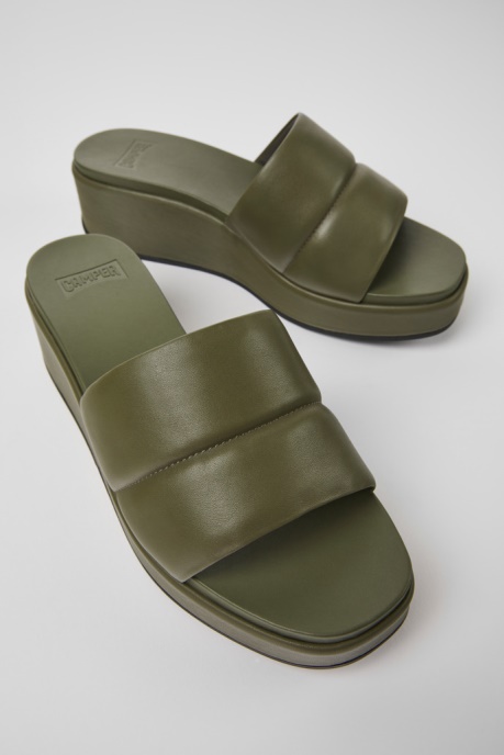 Exclusive Camper AU Misia Green Leather Sandals For Women