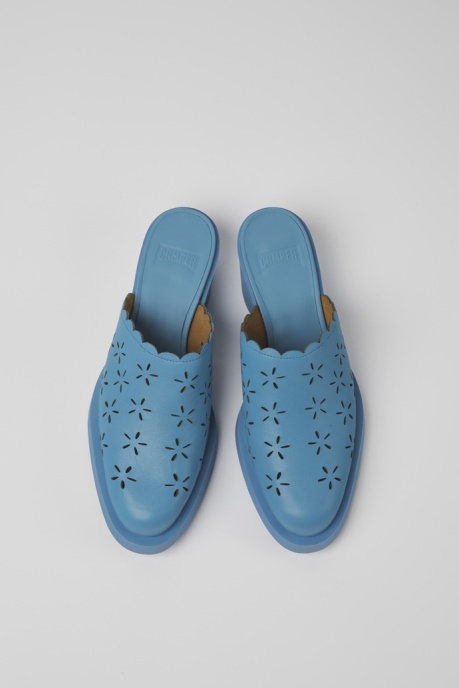 Exclusive Camper AU Bonnie Blue Leather Mules For Women
