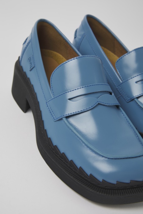 Taylor Blue Leather Loafers For Women Exclusive Camper AU