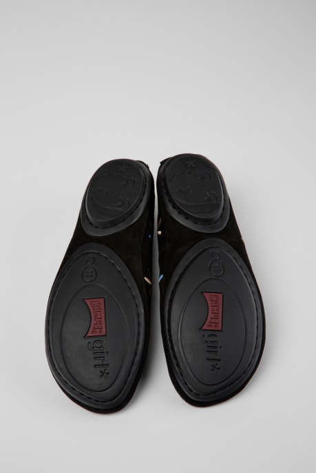 Camper AU Design Twins Black Nubuck Ballerinas For Women