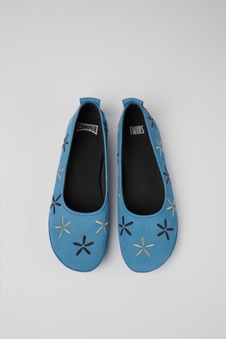 Design Twins Blue Nubuck Ballerinas For Women Camper AU