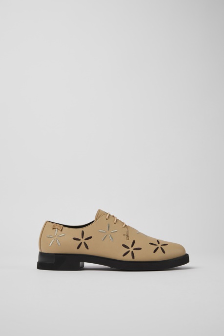 Exclusive Camper AU Twins Beige Leather Shoes For Women