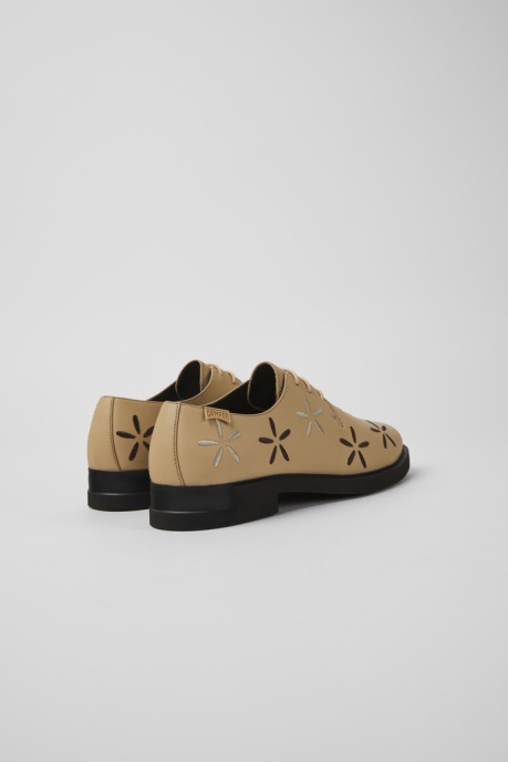 Exclusive Camper AU Twins Beige Leather Shoes For Women
