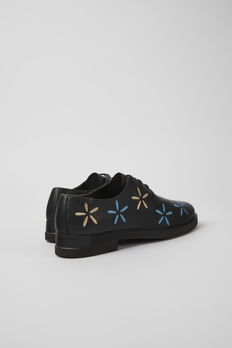 Camper AU Twins Black Leather Shoes For Women New Arrivals